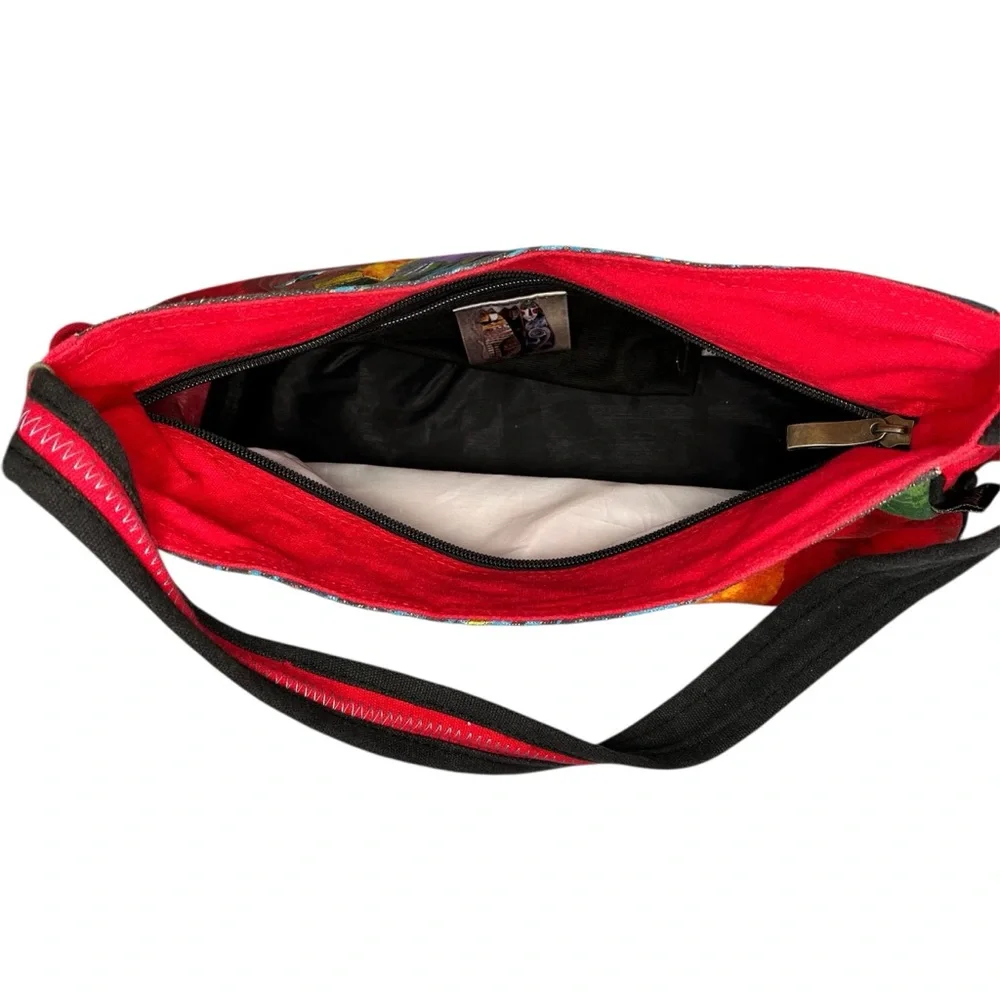 Laurel Burch Wild Horses Of Fire Canvas Shoulder Bag Purse Art Charm - Picture 7 of 16